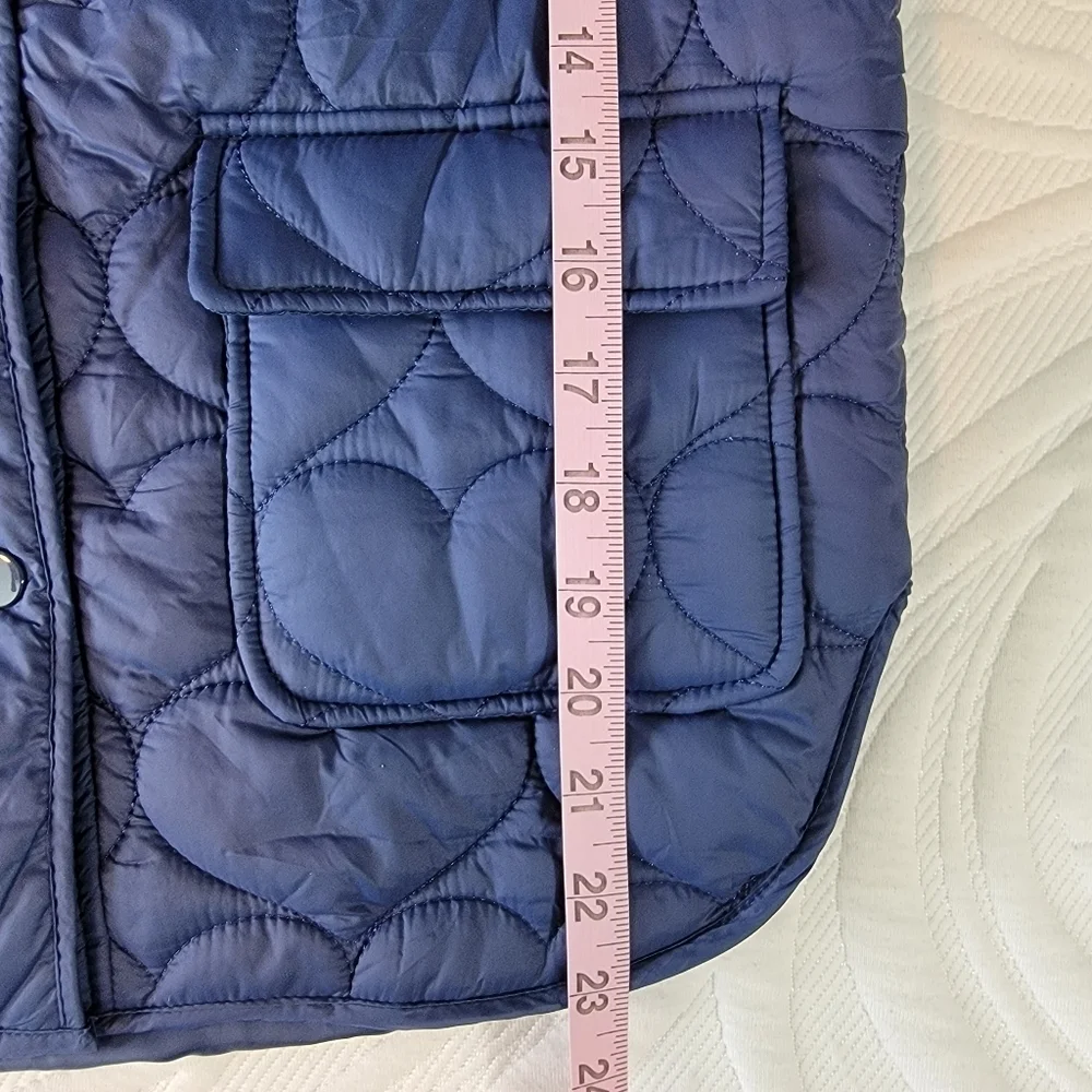 NWT Forever 21 Kids 2 Piece Skirt And Jacket Navy Hearts Puffer Size 11/12